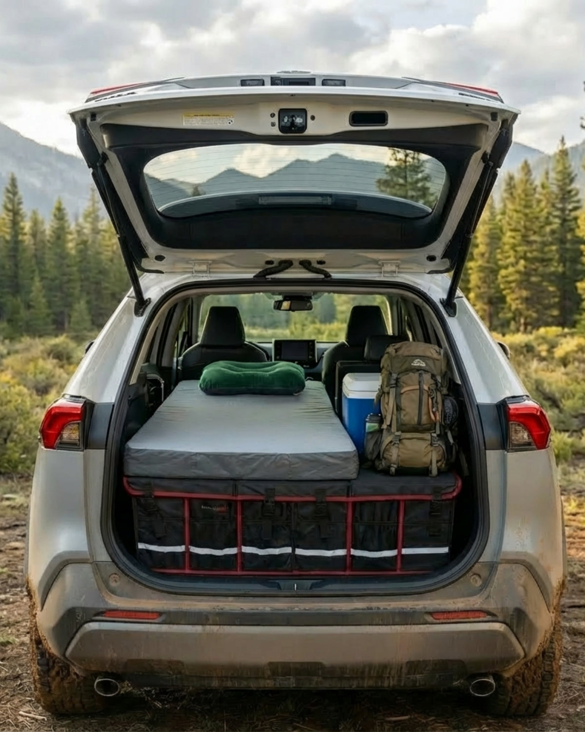 Foldable Storage Box for Trunk of a car with Single Car Bed